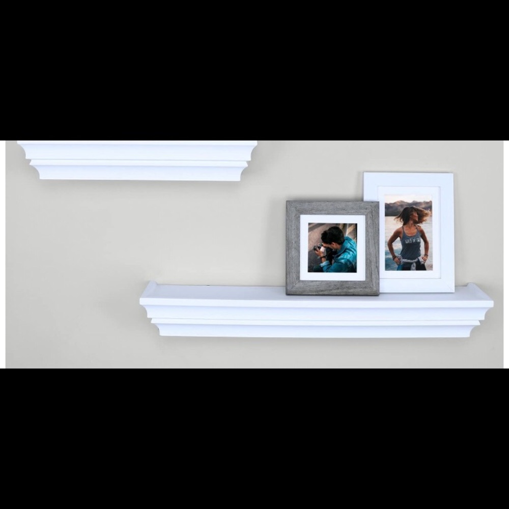 floating shelves in white.